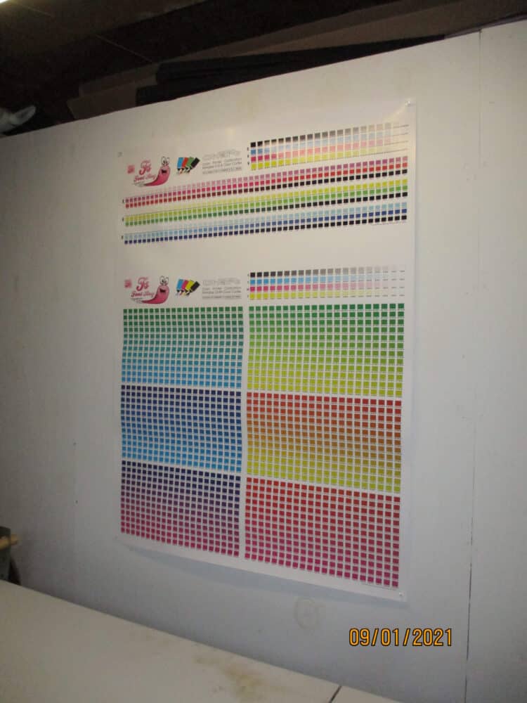 CMYK Color Code Swatch Chart Print Shop Supplies